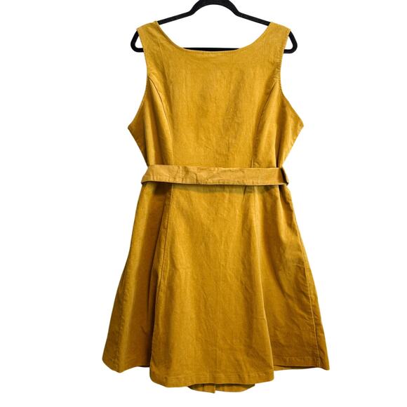 Voodoo Vixen Corduroy A-Line Button Front Dress Mustard NWT Size 3X US 16/18 - Picture 5 of 15
